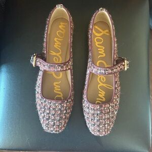 Sam Edelman Buckled Tweed Mary Jane Flats size 8